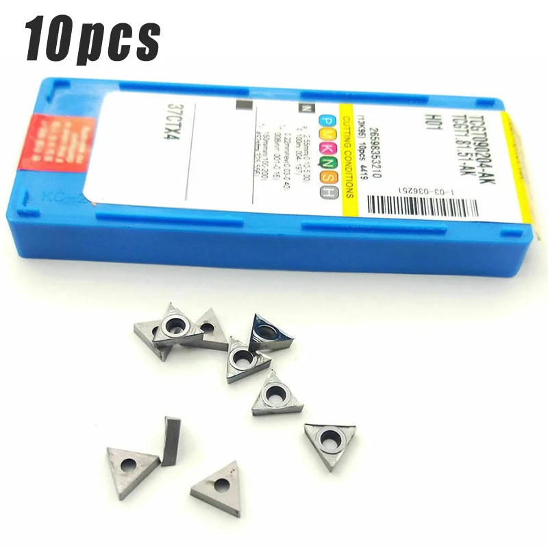 

10pcs TCGT090204-AK TCGT1.81.51 Carbide Insert Cutter Blade TCMT09 Tools Supply