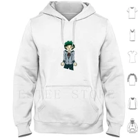 broccoli boy sticker hoodies long sleeve green hair plus ultra tie scrub anime cute