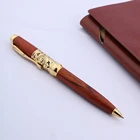 Ручка шариковая 023 с красным деревом в стиле ретро с рельефным золотом, Подарочная шариковая ручка Канцтовары для школы и офиса, принадлежности для подписей