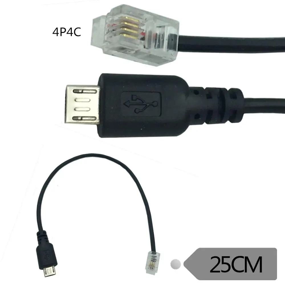 Удлинительный кабель адаптер micro USB папа к RJ9 4P4C Мужской конвертер провод 0 25 м| |