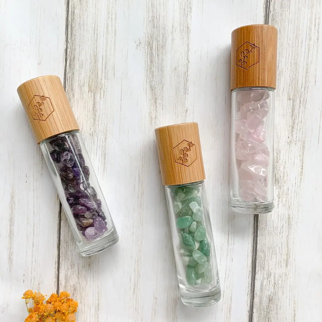 10 мл натуральный стекло кристалл камень эфирное масло массажный ролик из ЭВА