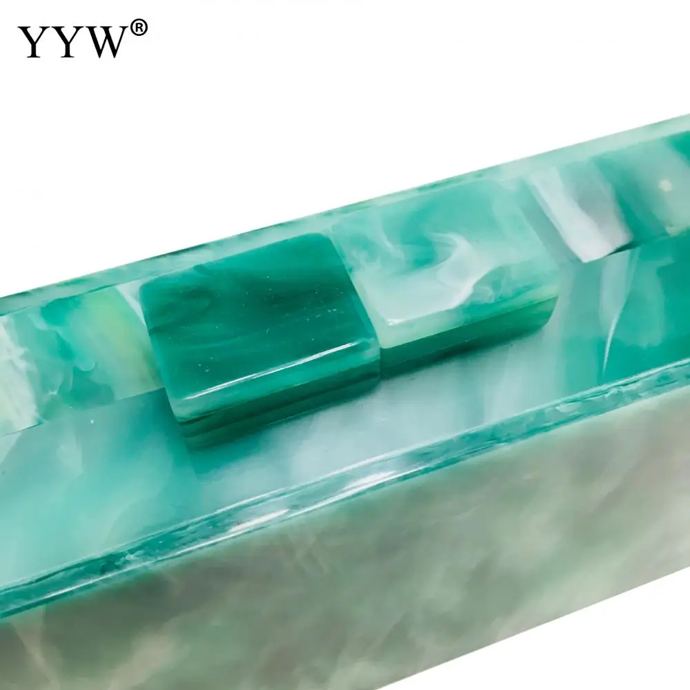 Мраморный зеленый акриловый клатч кошелек с твердой поверхностью новинка 2019