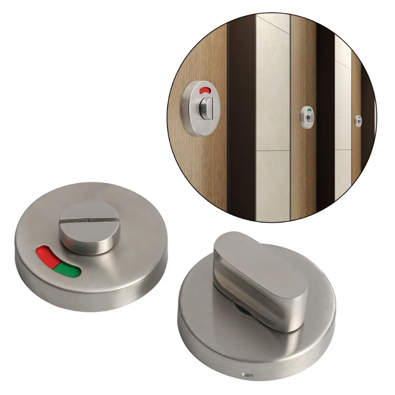 S30 Bonjean 1 Set Stainless Steel WC Toilet Door Lock Handle Knob Indicator Privacy Latch Bathroom Hardware Accessories