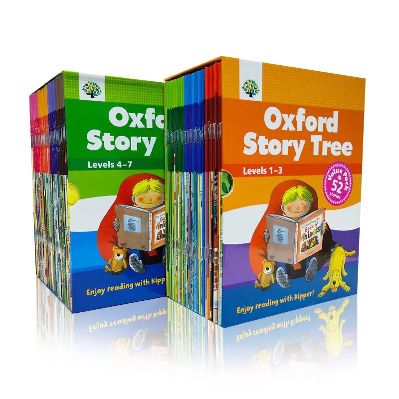 52 Books/set 1-3 Levels Oxford Story Tree Baby English Reading Picture Book Story Kindergarten Educational Toys for Children Art