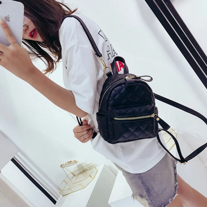 

Ladies Single Shoulder Messenger Bag Multifunctional Zipper Embroidery Thread Backpack All-Match Student Schoolbag