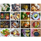 Алмазная картина 5D сделай сам с изображением вкусной еды, вышивка ручной работы, вышивка крестиком, квадратные круглые алмазные украшения для кухни и ресторана, наборы для декора