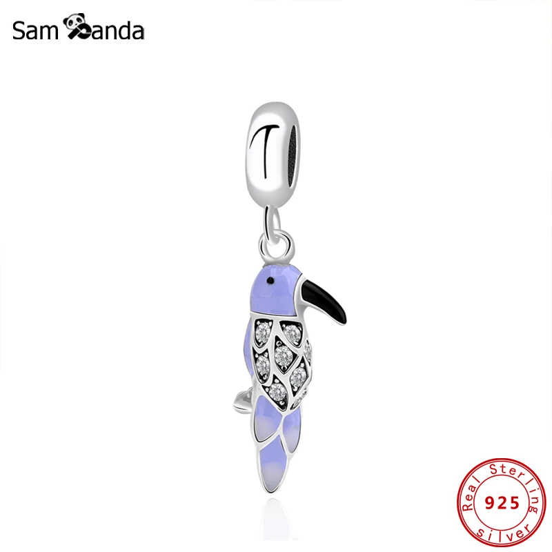 Новый оригинальный 925 стерлингового серебра CZ кристалл фиолетовый костюм с