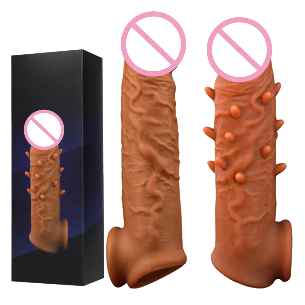 Male Condoms Reusable Penis Sleeve Time Delay Ejaculation Sex Toys Condom for Men | Красота и здоровье