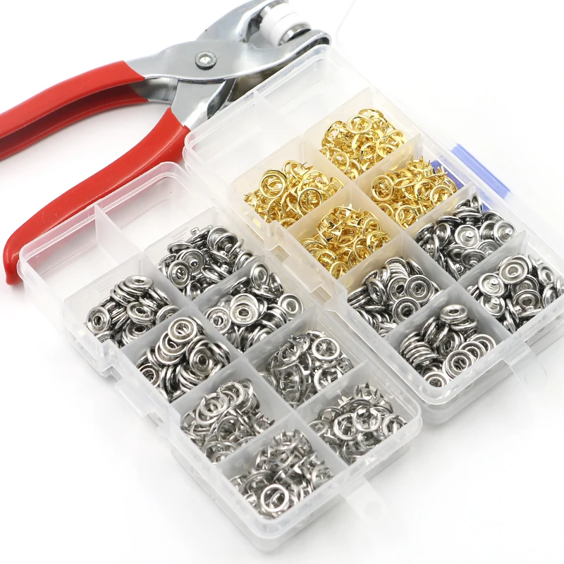 100 комплектов/коробка 9 5 мм полые цветные пряжки металлические кнопки с пятью