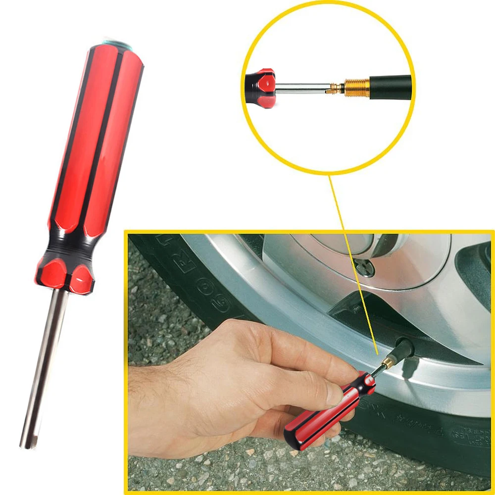 

1Pcs Car Motorbike Truck Tire Screwdriver Repair Install Tool Valve Stem Core Remover Fit For All Standard Auto Bike Valve Cores