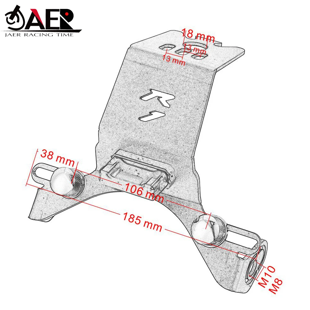 

For Yamaha YZF R1 2004-2014 Rear License Plate Bracket Holder Plate light