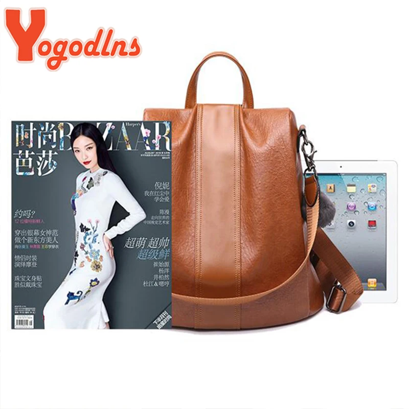 Yogodlns новинка женский рюкзак из искусственной кожи чистый цвет Женская дорожная