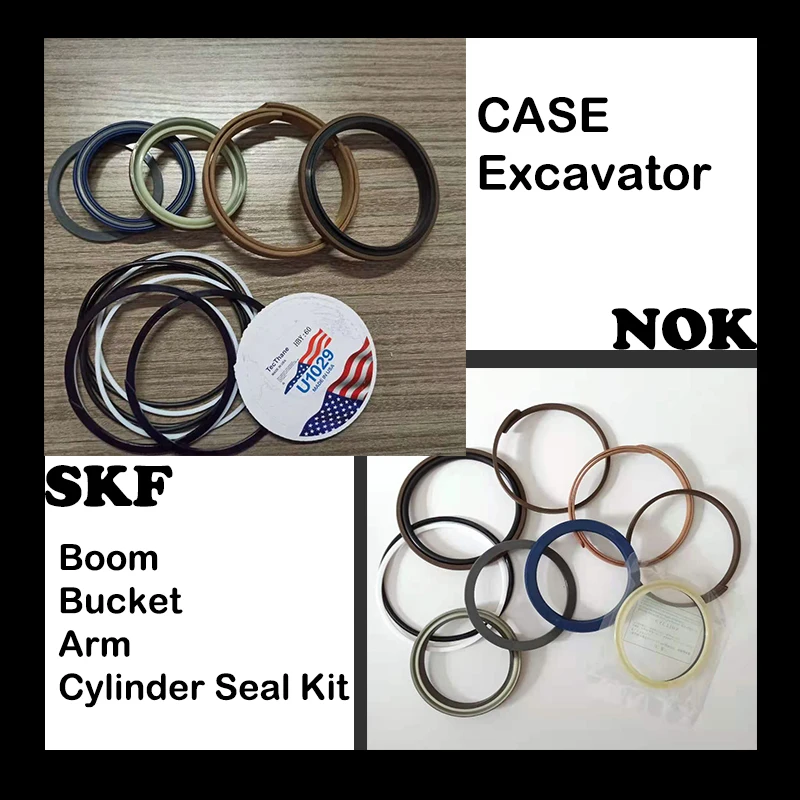 

4 Sets CX130 CX210 CX240 CX290 Hydraulic Boom Bucket Arm Cylinder Seal Kits for CASE Excavator Cylinder Repair Seal Kit NOK SKF