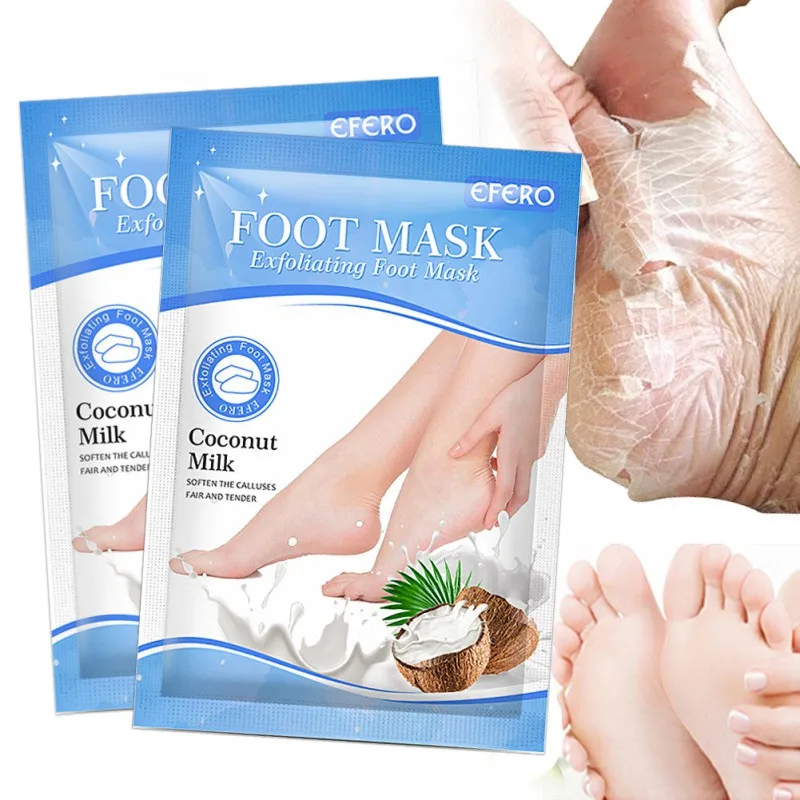 

1 pair Coconut Milk Masks For Legs Heels Remove Dead Skin Pedicure Peeling Detoxify Feet Masks Hand Masks