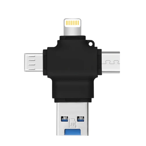 Y23-Black BRU 4 в 1 картридер для iPhone5 6s 7Plus 8X MicroSD TF карта памяти для iPad Macbook type-c Android телефон OTG адаптер - Цвет: Y23-Black
