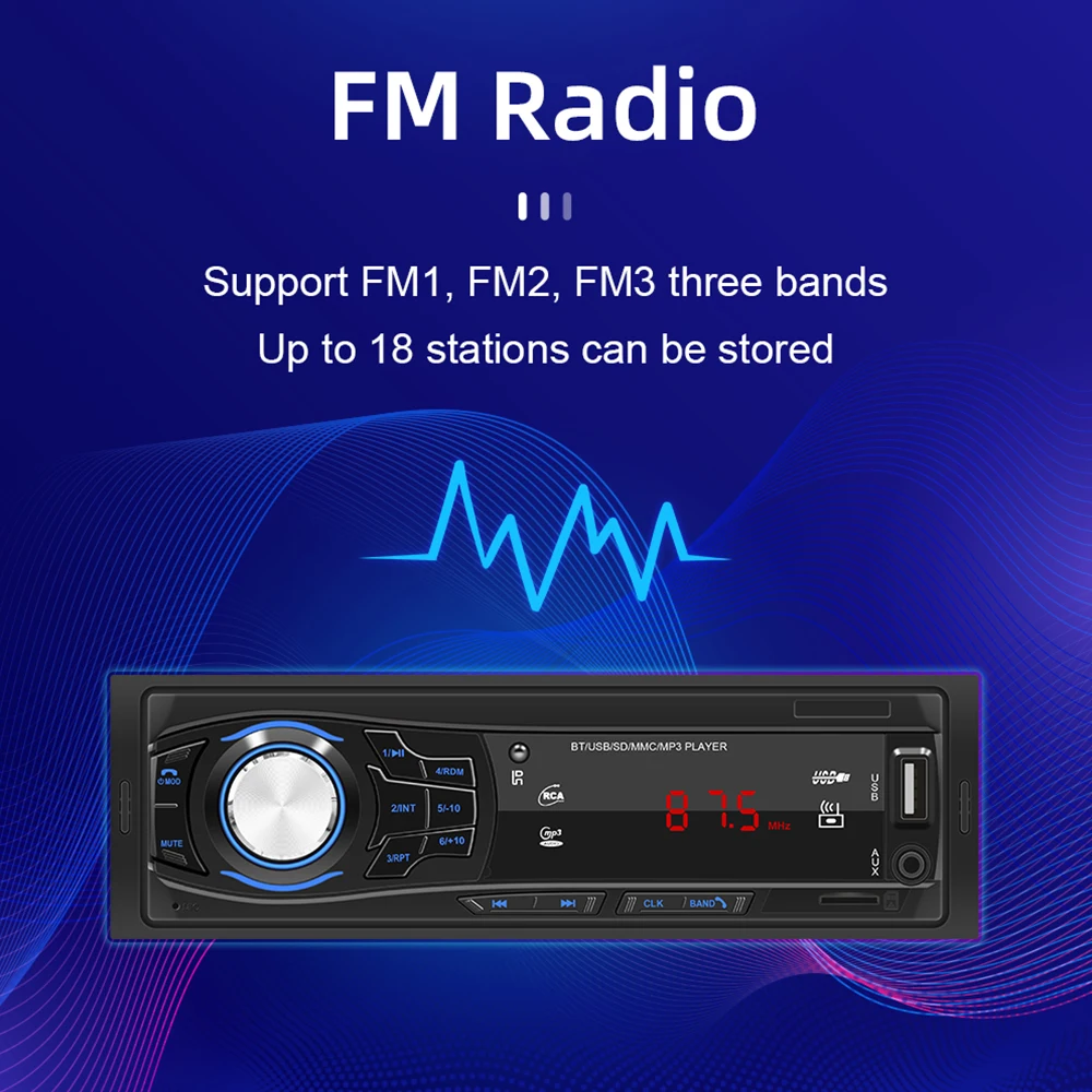 bluetooth usb mp3 player with remote control car radio headunit support auto parts 1 din rca audio subwoofer car stereo fm radio free global shipping