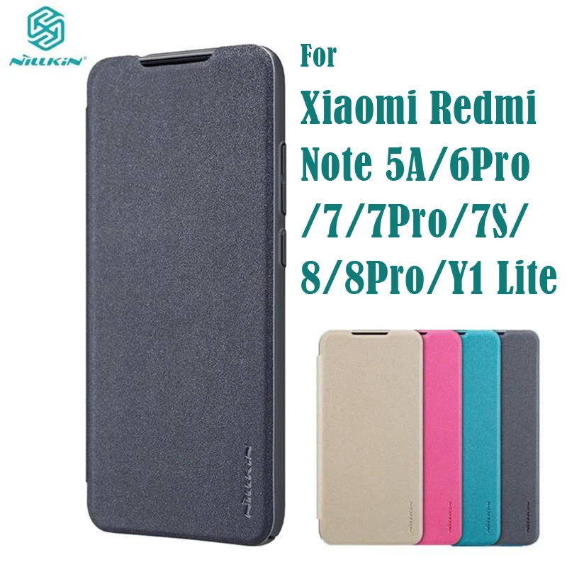 Для Xiaomi Redmi Note 7 8 5A 7S чехол Note7 6 8 Pro Флип кожаный чехол Nillkin Sparkle Series PU флип-чехол для Redmi Y1 Lite сумки