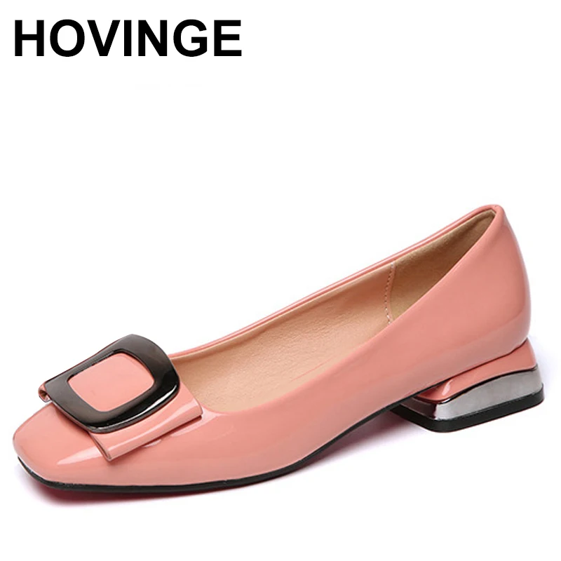 

Туфли HOVINGE женские из лакированной кожи, повседневные лоферы, низкий каблук, мягкая металлическая пряжка, топ-сайдеры, карамельные цвета, ра...