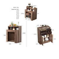 Karois Ht201938 Invisible Retractable Solid Wood Space-saving Sideboard Folding Dining Table Combination Multi-function