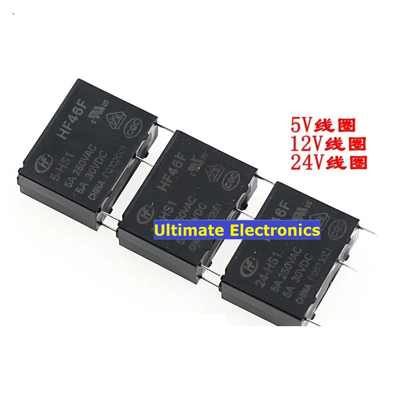 10 шт. HF46F-005-HS1 HF46F-012-HS1 HF46F-024-HS1 5 В 12 24 постоянного тока 5A250VAC может заменить G5NB-1A-E AC5N-S