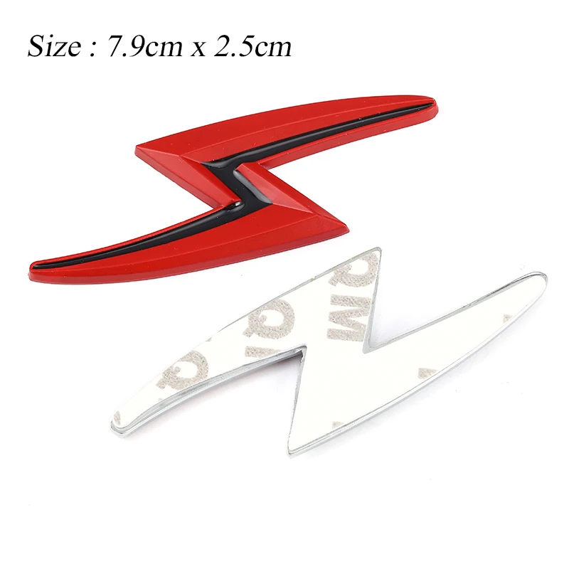 3D Metal S Lightning Logo Sticker Car Body Emblem Badge fender Rear Trunk Decal for Nissan S14 S15 Exterior Accessories | Автомобили и