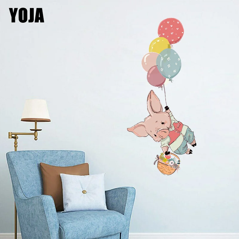 

YOJA 42 × 76,8 см воздушный шар свинка Милая мультяшная Детская Спальня украшение Настенная Наклейка домашний декор наклейка 8WS0182