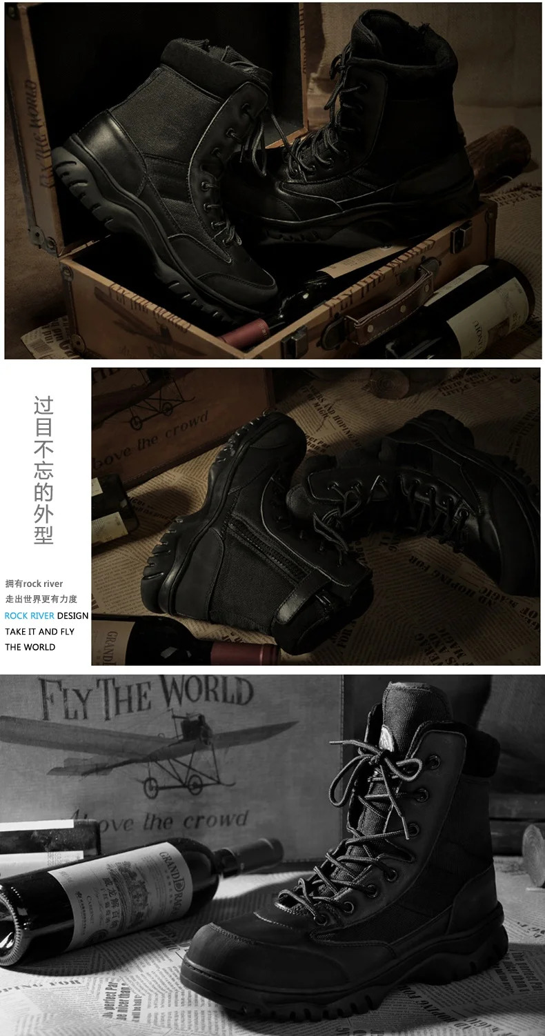 Unisex High Top Military Tactical Boots Men Leather Outdoor Waterproof Hunting Boots Women High Quality Camo Desert Magnum Boots