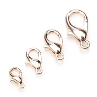 10121418mm 12pcslot lobster rose gold series hooks for necklacebracelets diy jewelry making essential accessories