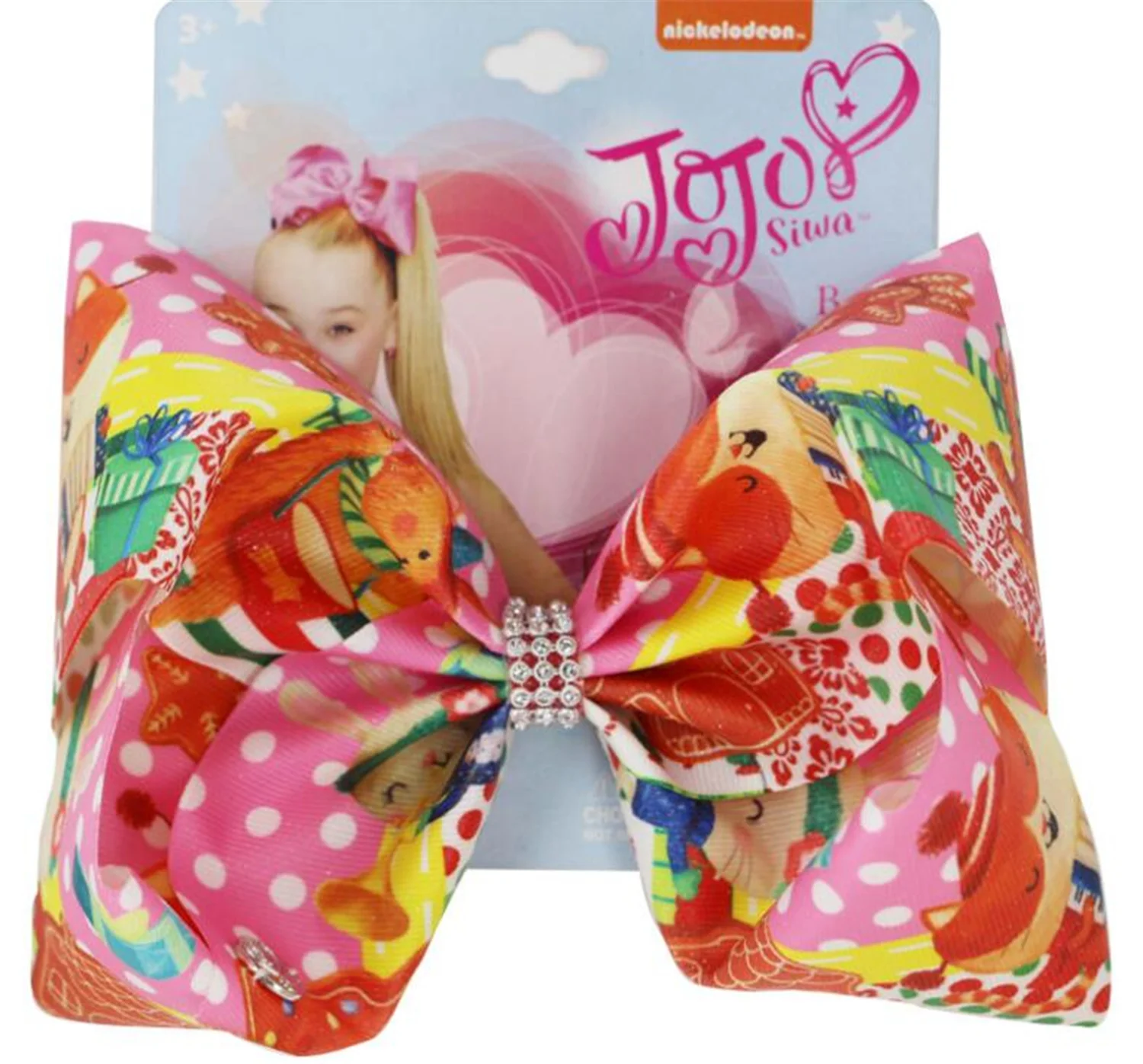 Лось Снежинка бант заколка для волос 8 дюймов Рождественский детская зажим