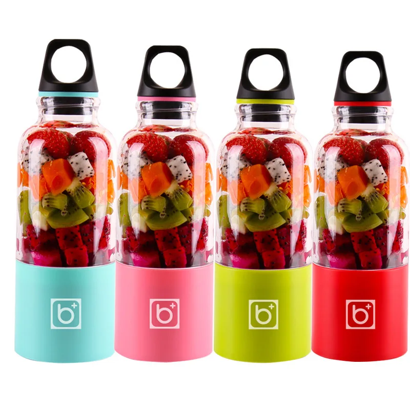 

500ml 4 blade portable blender juicer machine mixer electric mini usb food processor juicer smoothie blender cup maker juice