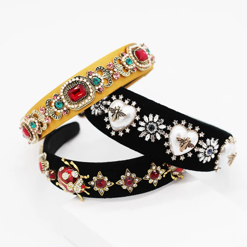 2019 барокко суд Корона ретро крест широкая лента для волос заколка свадебная