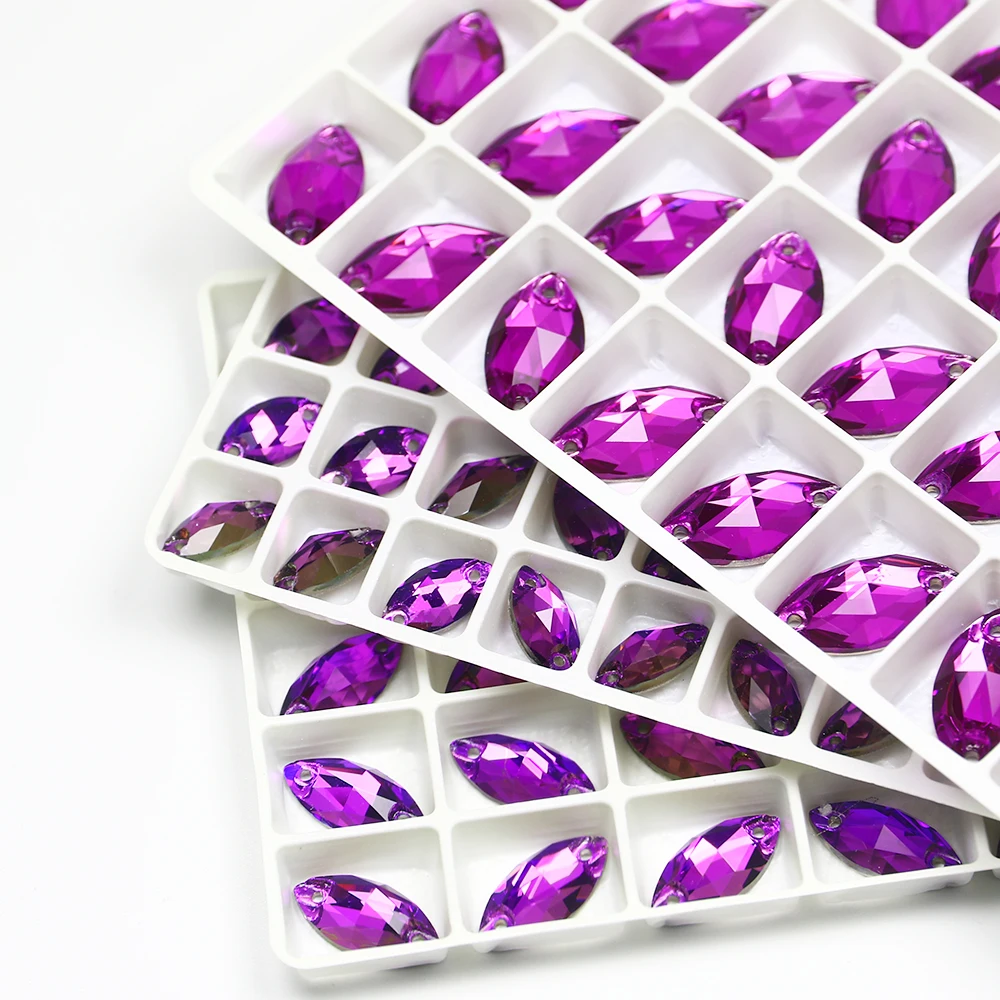 50 шт. кристаллическое Украшение конский глаз камень шить на Стразы 2 отверстия