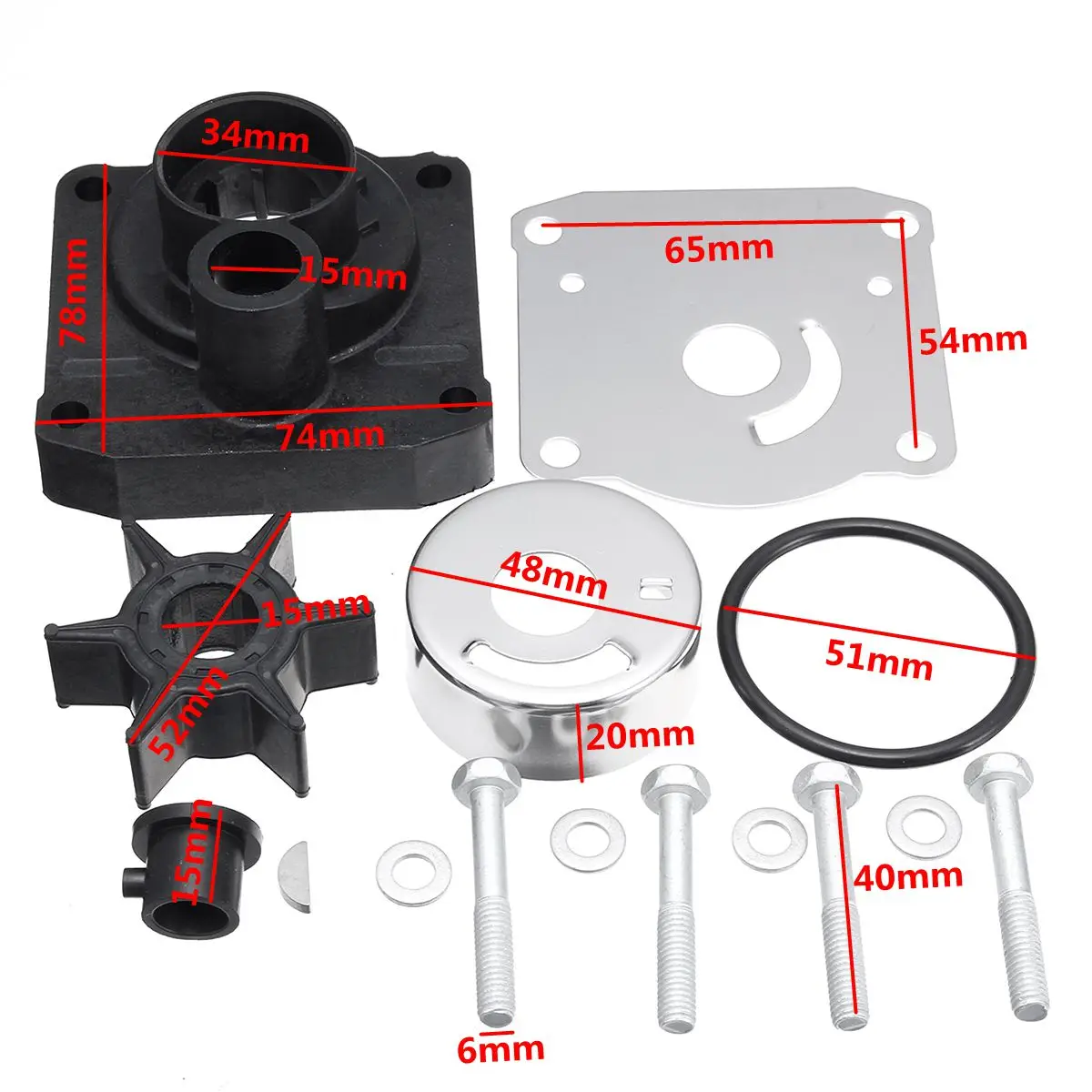 

For Yamaha Outboards Models Water Pump Impeller Repair Kit Boat Engine Car Impeller Repair Kit Set 61N-W0078-11-00