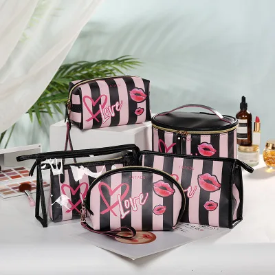2019 макияж Чехол 6 шт. прозрачный ПВХ косметичка Для женщин розовый дорожная