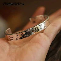 mewanry 925 steamp couples bracelet new trend punk rock creative cartoon smiley party jewelry birthday gifts wholesale