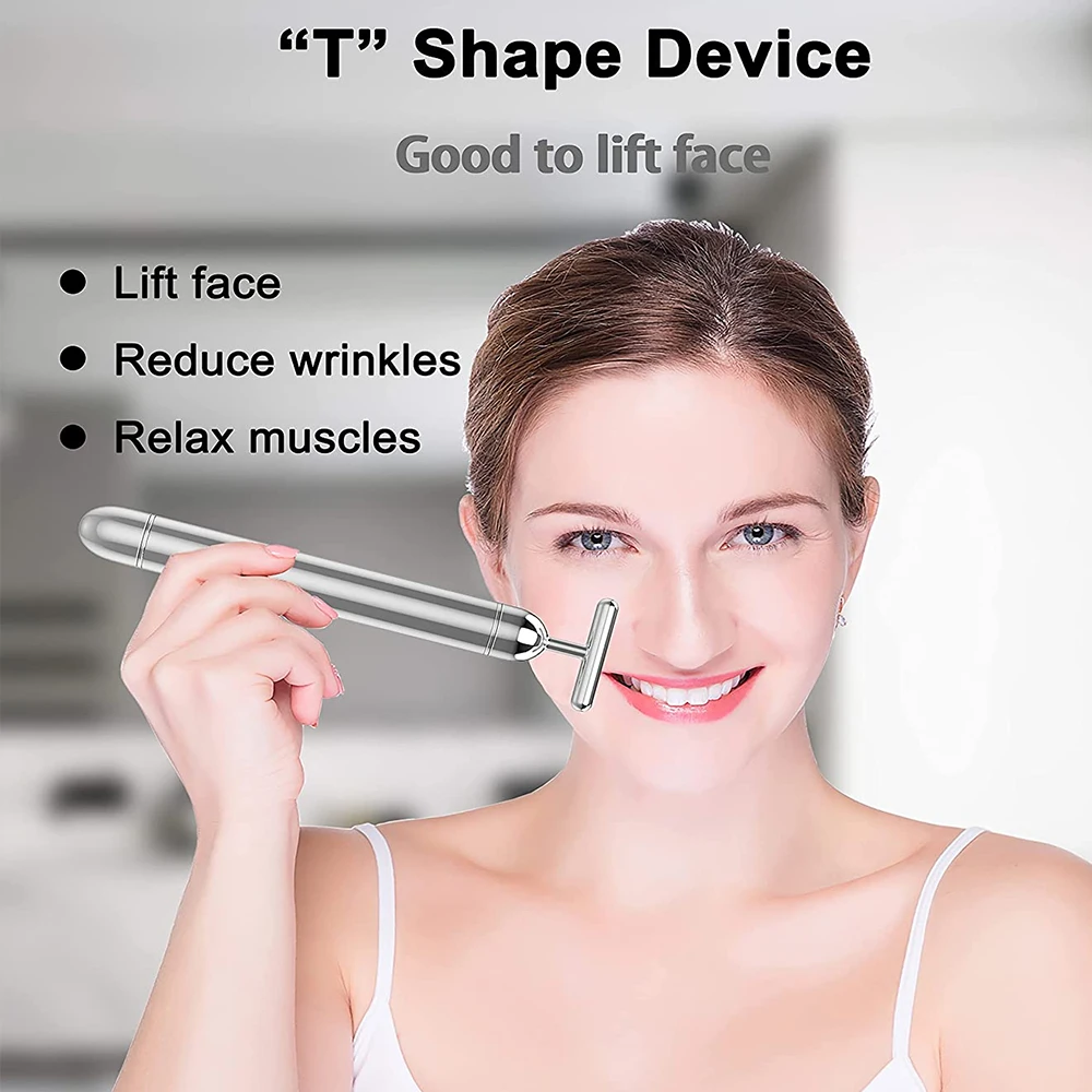 3 в 1 Электрический ролик для лица из нержавеющей стали косметический лифтинг