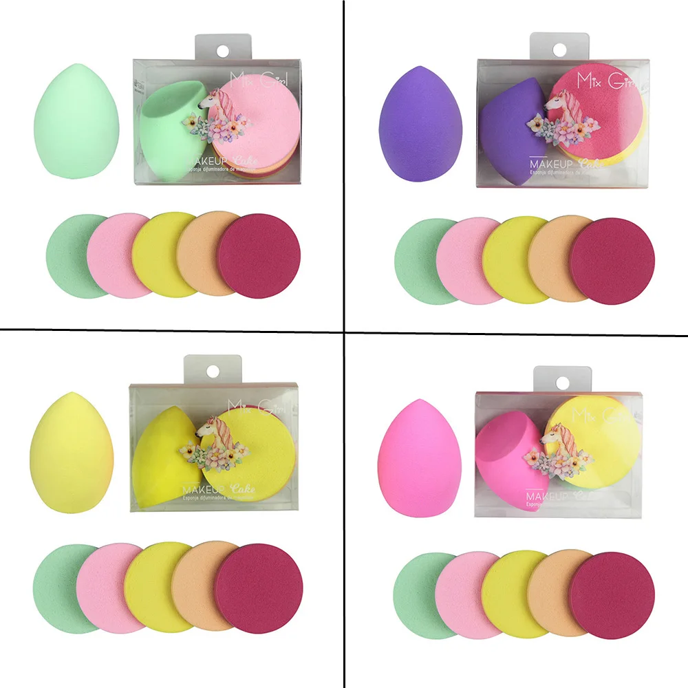 6 шт./компл. Косметическая пуховка в форме капли воды для макияжа лица Жидкая