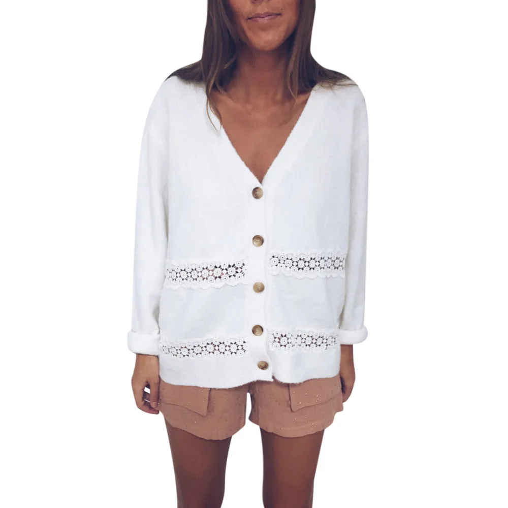 sweater women clothes solid Button -neck Knitted Sweater long sleeve casual cotton Knitwear Cardigan sueter mujer invierno 2019 |