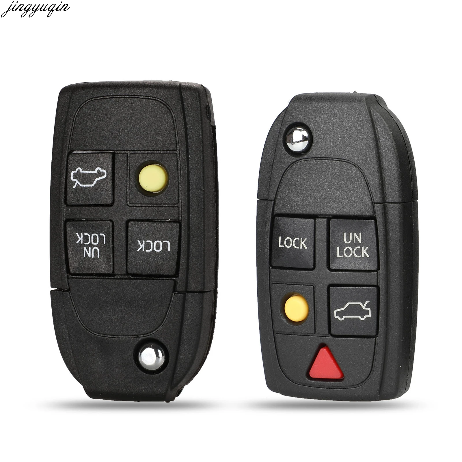 

Jingyuqin 10pcs 4/5 Buttons Modified Flip Remote Car Key Shell For Volvo XC70 XC90 V50 V70 S40 V40 V90 C70 S60 S80 S70