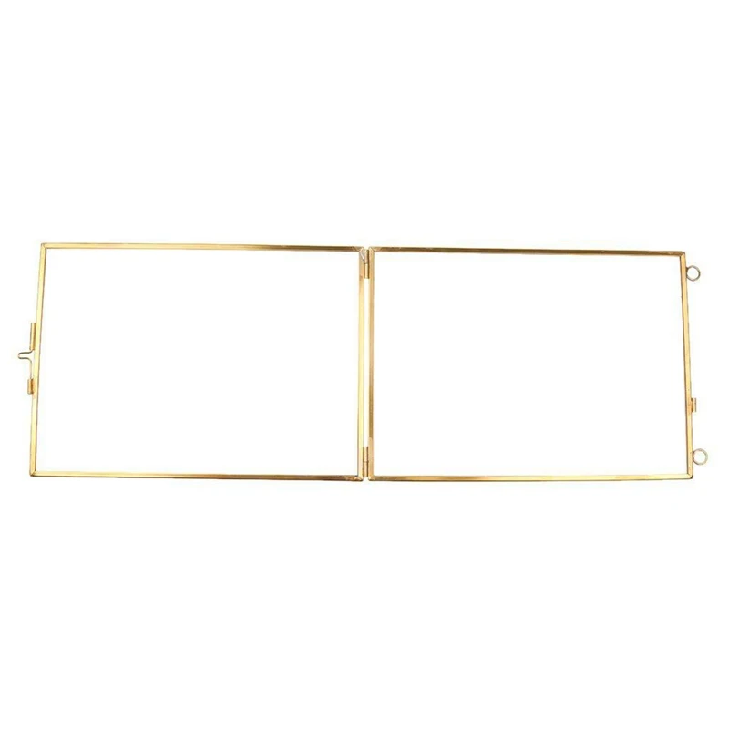 2 Pcs Glass Brass Photo Frame Vintage Hanging Metal + And Side Gold Transparent 12.7 X 17.8 Cm & 1 | Электроника