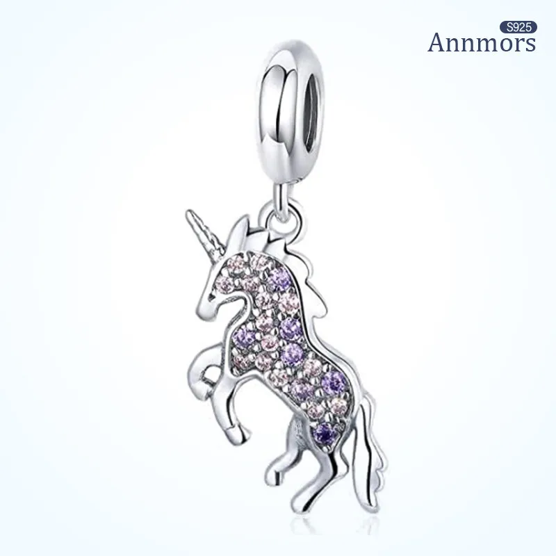 Счастливый единорог животное серебро 925 пробы подходит для оригинальных