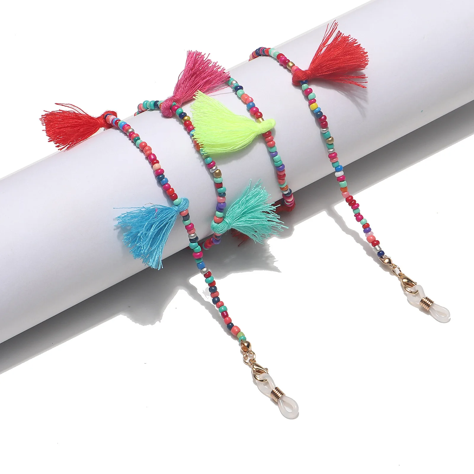 

Fashion Women Glass Beaded Eyeglass Chain Reading Glasses Chain Tassel Eyewear Cord Jewelry