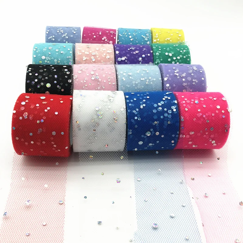

Tulle Roll 22m 5cm Glitter Organza Wedding Party Decoration Tulle Fabric DIY Girl Birthday Baby Shower Decoration Party Supplies