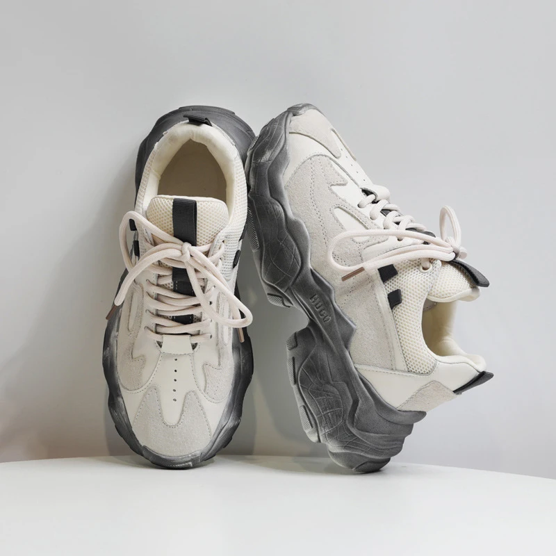 Женская обувь на танкетке из искусственной кожи кроссовки массивном каблуке с