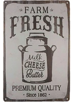 tisoso farm fresh milk cheese butter novelty metal tin signs bar restaurant kitchen home decor wall art retro vint