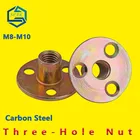 Гайки с тремя отверстиями M6 M8 M10, оцинкованные, запорные, для мебели, ножки, оцинкованные