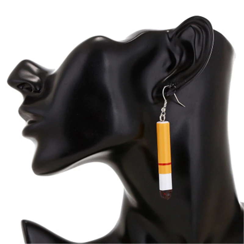 Висячие серьги в виде сигарет с подсветкой забавные индивидуальные реалистичные