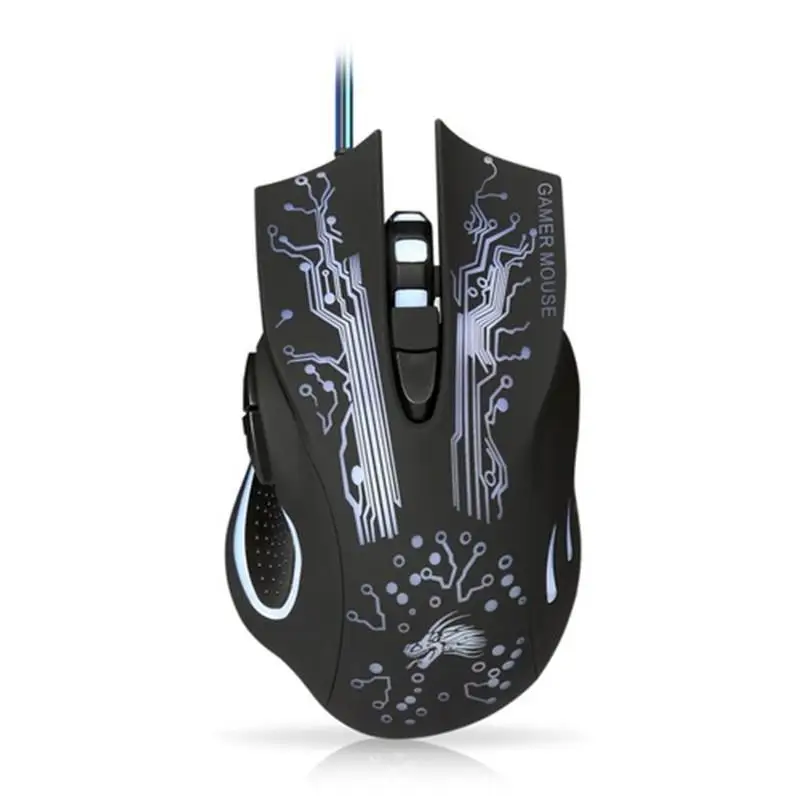 wired mouse led luminous 6 key usb home office gaming universal computer accessories free global shipping
