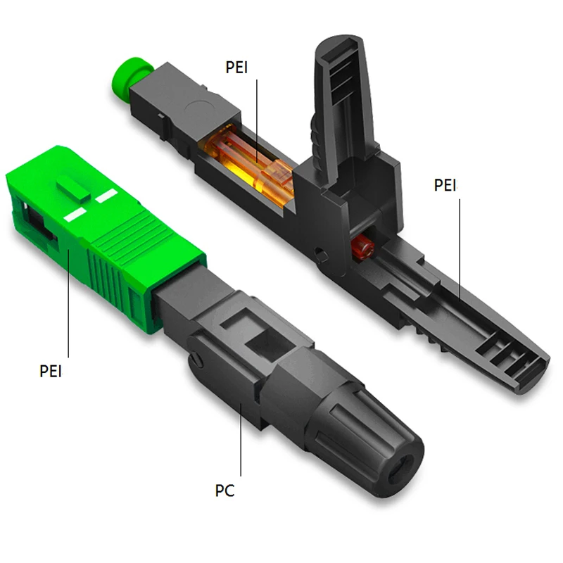 

100PCS FTTH SC APC single-mode Fiber Optic Fast Connector SC/APC quick connector Free shipping