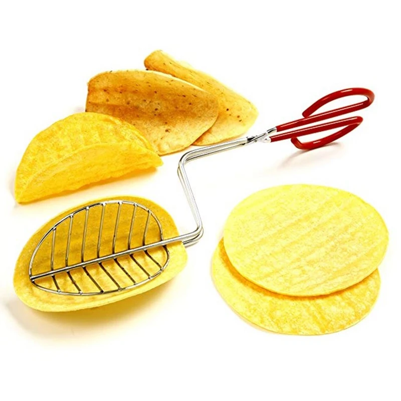 

Practical Stainless Steel Pancake Clip Taco Maker Potato Chip Pizza Clips Creative Food Clip Durable Kitchen Baking Pastry Tools